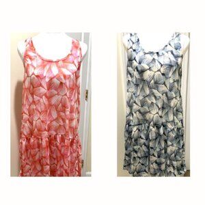 Two H&M Dresses Swimsuit Covers Red Blue Women Sleeveless Lightweight Size M